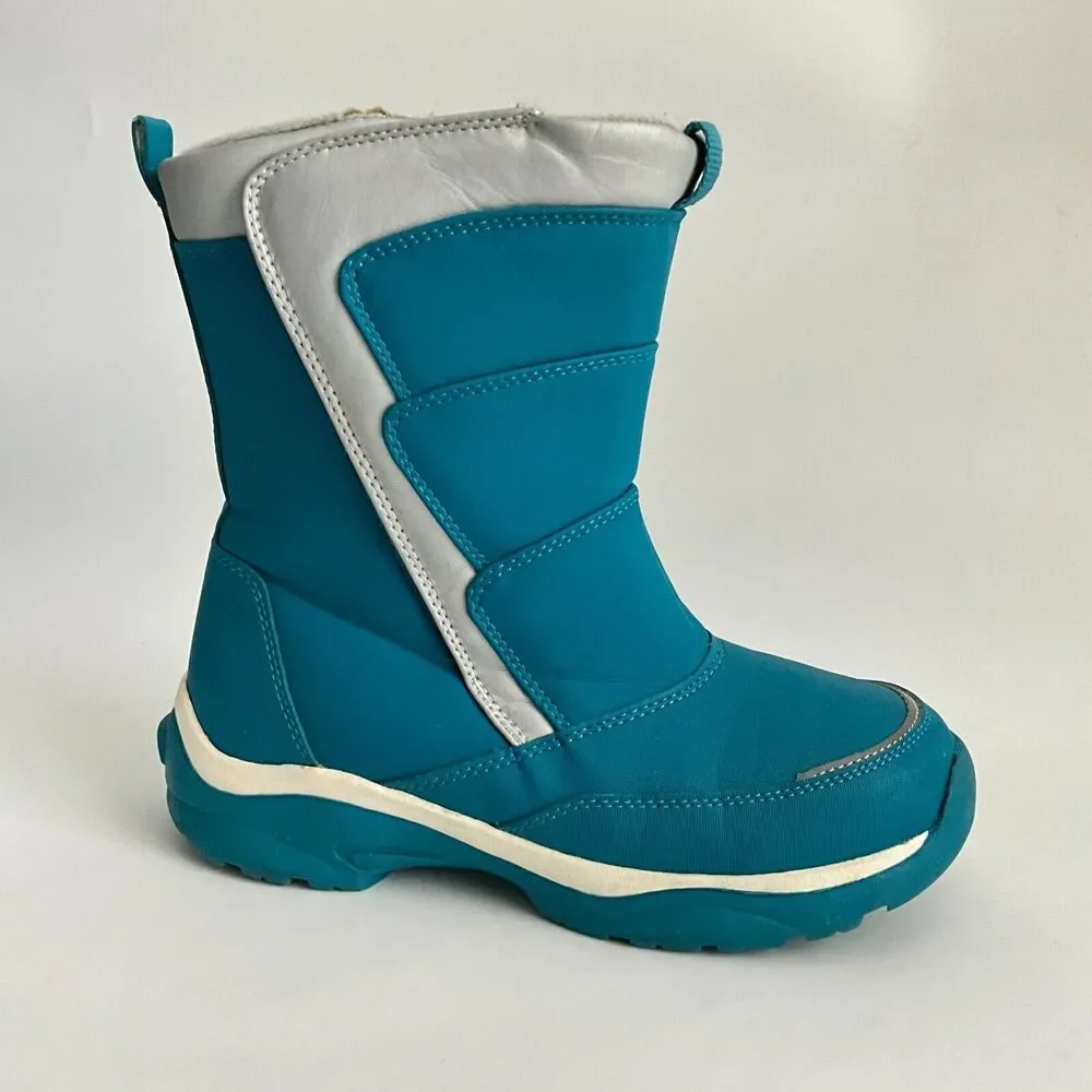 Lands' End Waterproof Boots Kids Green Snow Flurry Shoes 4